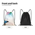thumbnail image 2 of Yiaed Butterfly In Blossoms Zen Print Drawstring Bags Drawstring Backpack Bulk String Back Pack Gym Sport Bag-Small, 2 of 5