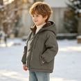 thumbnail image 5 of Abtuhar Toddler Boys Fall Winter Hooded Casual Outerwear and Jackets Solid Fleece‑lined Padded Coat with Side Pockets for 2‑9 Years, 5 of 5