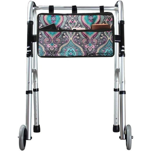 AMQTSLM Walker Basket with Cup Holder, Walker Bags for Elderly, Walker Accessories for Folding Walkers, Rollator or Scooter, Wheelchair Bag for Seniors
