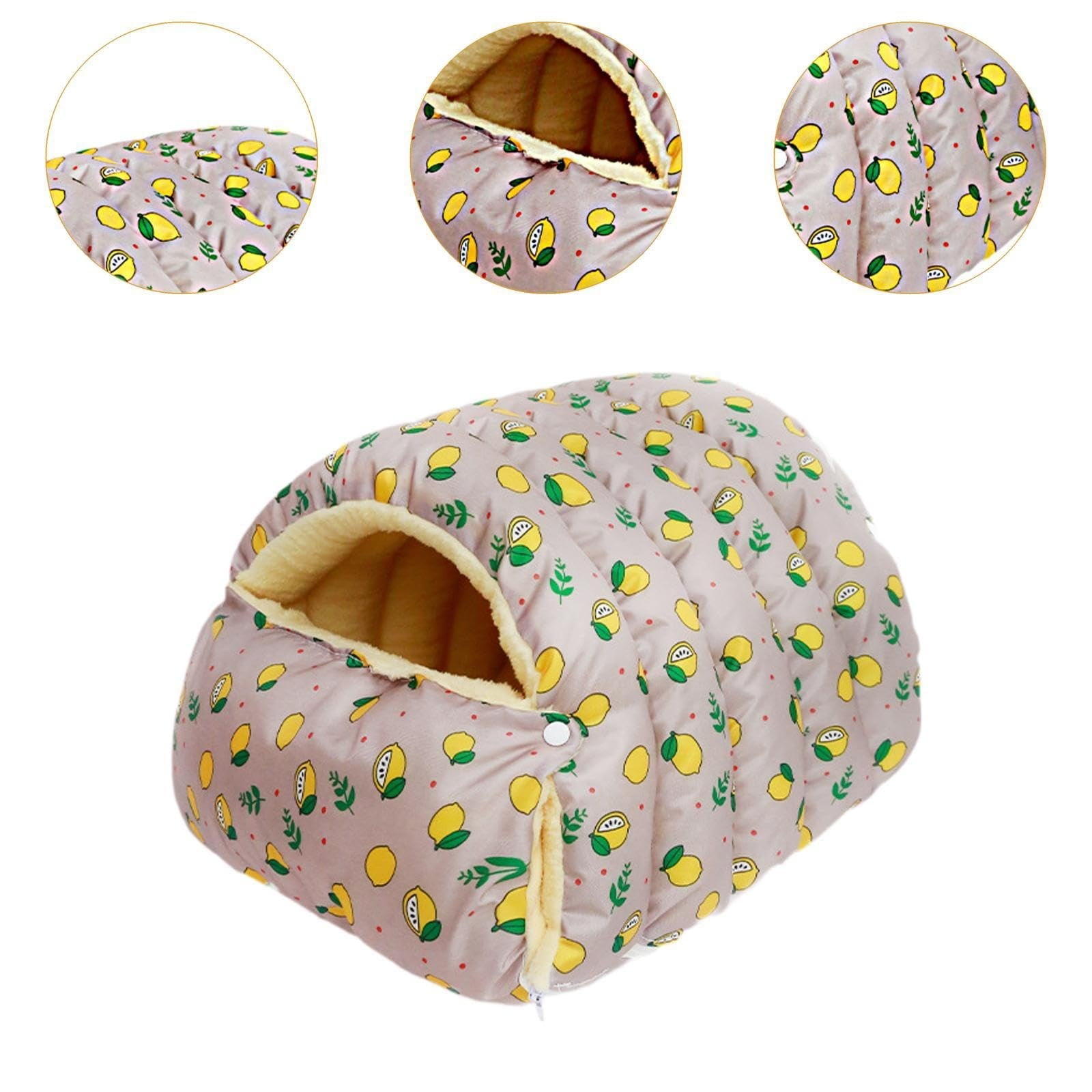 Qyaukm Winter Warm Cat Bed, Removable Washable Covered Enclosed Cat House with Anti-Slip Base, Cozy Igloo Style Pet Bed for Indoor Cats and Small Dogs