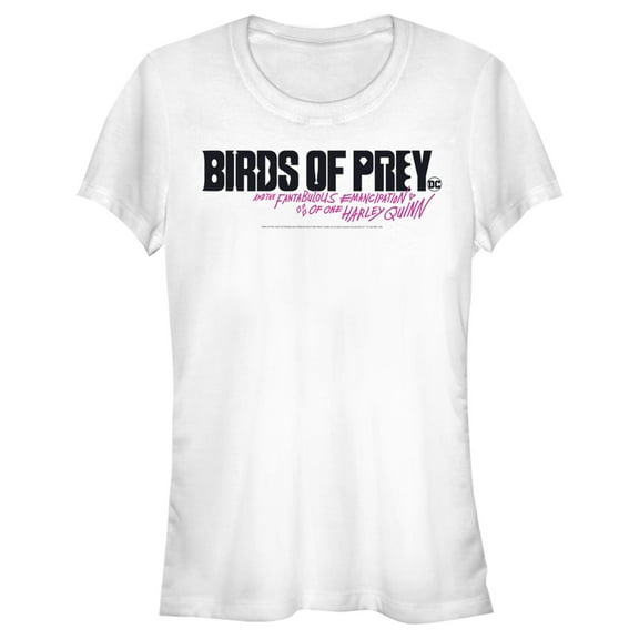 Junior's Birds of Prey Classic Logo  Graphic Tee White Large