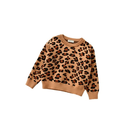 

Fiomva Baby Long Sleeve Leopard Knitwear Top for Toddler