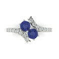 thumbnail image 2 of 1.98ct round cut blue tanzanite 18k white gold Bridal Wedding Engagement Promise Anniversary Ring for Women size 5.25, 2 of 7