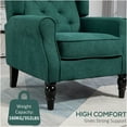 thumbnail image 3 of JERFIT Modern Dark Green Button Tufted Accent Chair with Wingback, Padded Armrests and Spring Support for Living Room, Bedroom, Office, 3 of 10