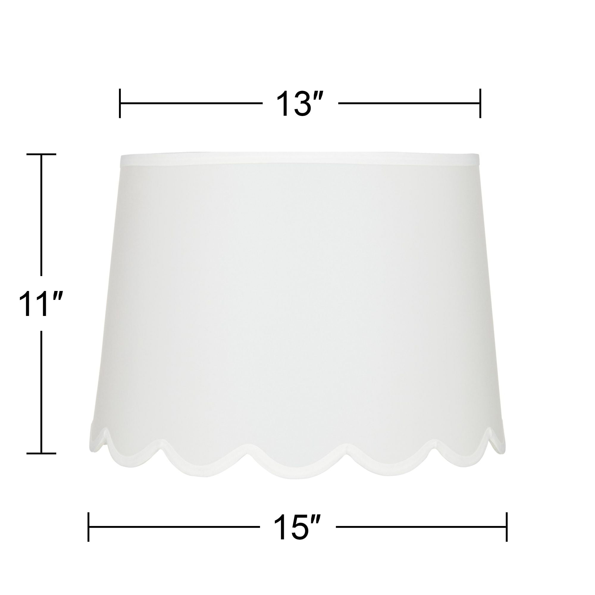 Springcrest Set of 2 Scallop Empire Lamp Shades Medium 13" Top x 15" Bottom x 11" High Spider Replacement Harp and Finial Fitting