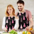 thumbnail image 3 of Black and Pink Christmas Tree Apron-Garden Aprons for Women with Pockets-Cotton Linen Waterproof Kitchen Cooking Gardening Aprons Adjustable for Kitchen,Cooking,BBQ and Salon 32"x27", 3 of 7
