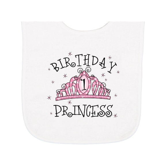 Inktastic Tiara 1st Birthday Princess Baby Terry Cloth Bib