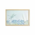 thumbnail image 1 of Dragonfly Wall Art with Frame, Waterlilies Flowers and Dragonflies Simplistic Design Eco Nature Theme Art, Printed Fabric Poster for Bathroom Living Room, 35" x 23", Blue Green, by Ambesonne, 1 of 2