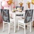 thumbnail image 4 of Decorative Chair Back Cover One Size x6 Chair Cover Dining Chair Slipcovers Chair Back Decoration Festival Chair Decoration Beautiful Wolf, 4 of 6