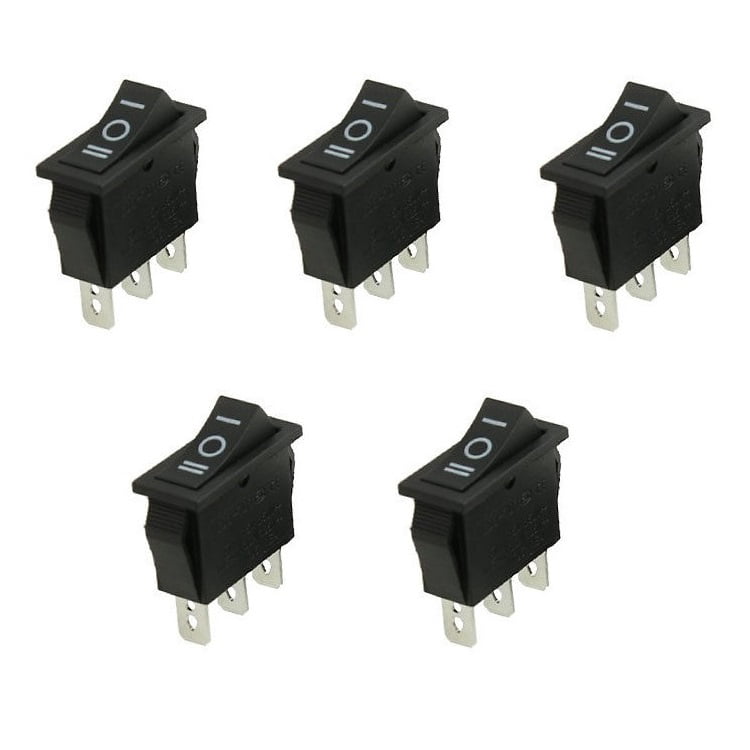 5x Heavy Duty 15A 250V 6 Terminal ON-OFF-ON 3 Position Toggle Switch 