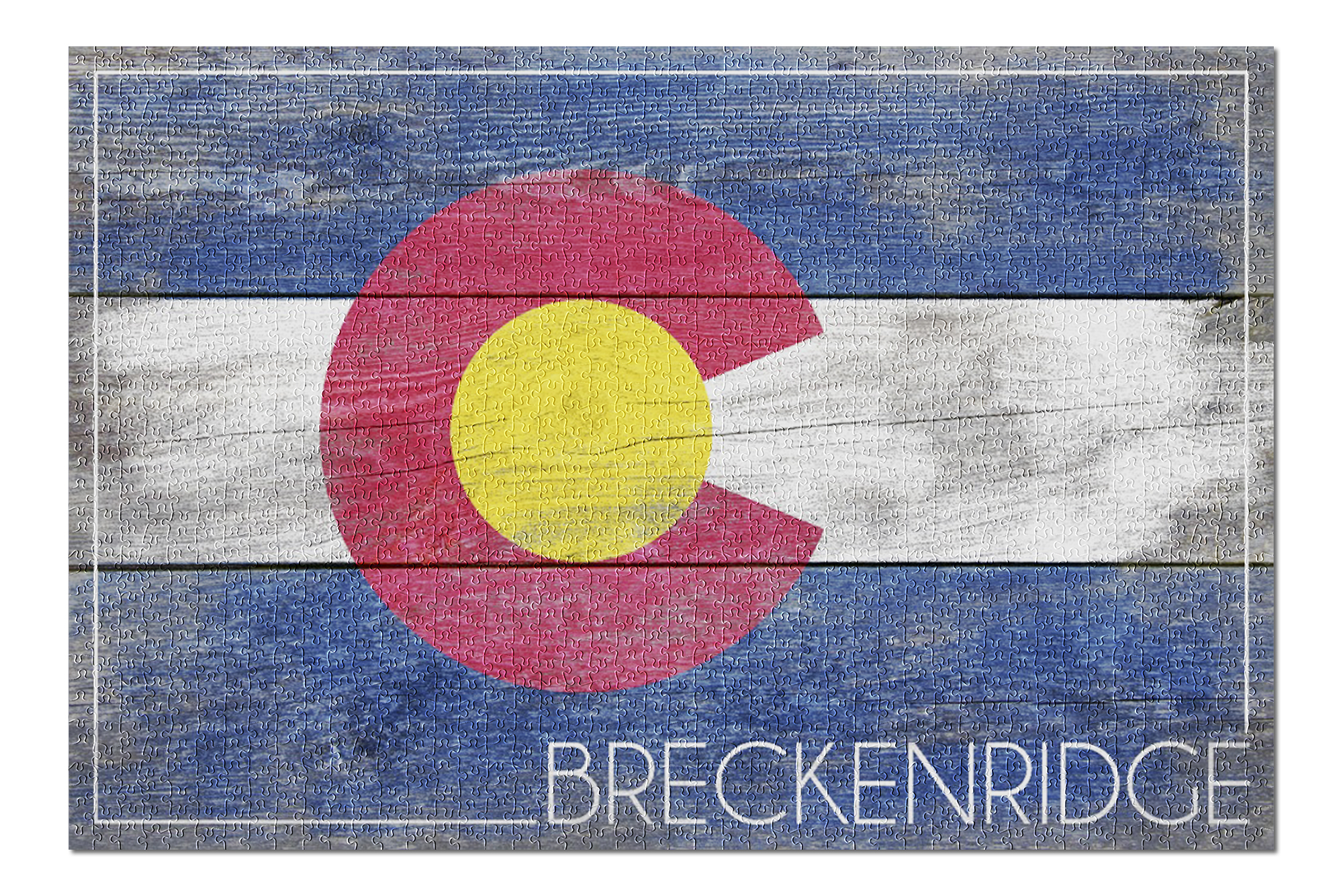 Breckenridge, Colorado Rustic Colorado State Flag (20x30 Premium 1000