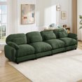 thumbnail image 2 of Aoowow 136.2'' 4 Seater Sectional Cloud Sofa, Chenille Modular Couch with Deep Seat, Soft Loveseat for Living Room, Apartment, Green, 2 of 10
