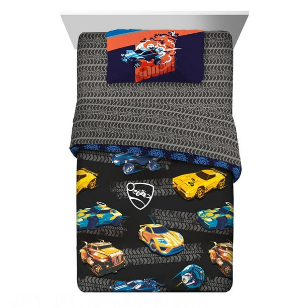 Rocket League Kids Twin Bed in a Bag, Gaming Bedding, Comforter Sheets