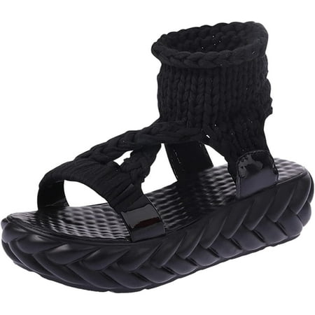 

Women Platform Wedge Sandals Sandals for Women Casual Summer Ladies Fashion Thick Bottom Sandals Causal Shoes Platform Sandals (Color : Black Size : 39)