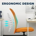 thumbnail image 3 of BestOffice Ergonomic Armless Office Chair with Adjustable Height, Lumbar Support for Adults(Orange), 3 of 7
