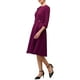 thumbnail image 4 of INSPIRE CHIC Vestido A-Line Elegante para Mujeres Cuello Redondo de Manga 3/4 para Trabajar Vestidos Fit and Flare 2XL Púrpura, 4 of 5
