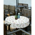 thumbnail image 2 of Outdoor Tablecloth with Umbrella Hole and Zipper Flower Plant Round Outdoor Tablecloths 60 Inch Waterproof Table Cloths Spring Floral Patio Table Cloth Cover for Outdoor Tables Picnic Garden, 2 of 6