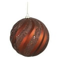 thumbnail image 2 of Antique Gold Glitter Swirl Shatterproof Christmas Ball Ornament 8" (200mm), 2 of 2