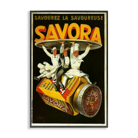 Stupell Industries Savora Kitchen Advertisement Food & Beverage Painting Black Framed Art Print Wall Art, 12 x 18