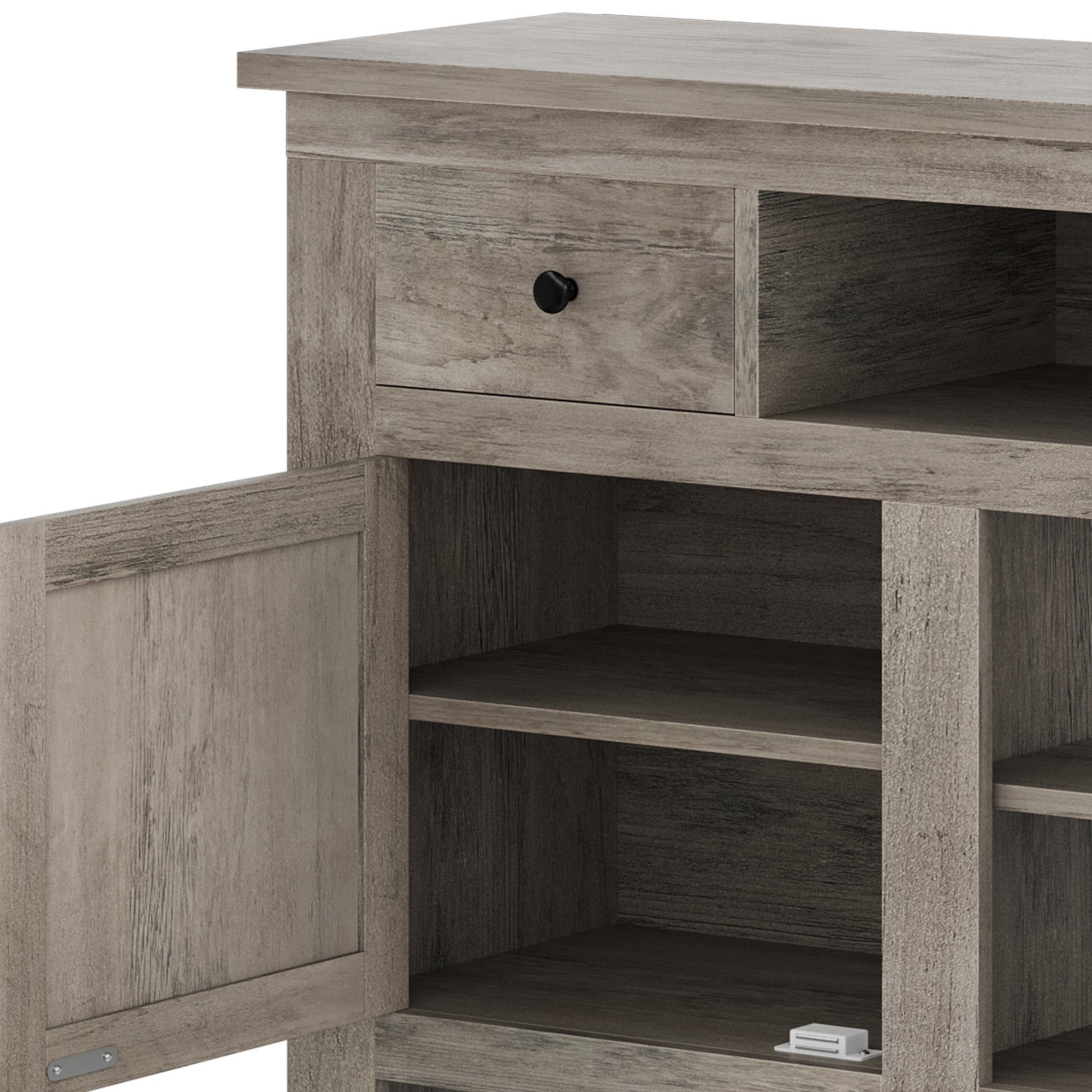 Uforic Farmhouse TV Stand for 75/80 Inch TV, Gray photo 6