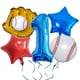 thumbnail image 1 of Set de globos con temática de béisbol, 5 unidades, con número 1 para cumpleaños de niño, 1 of 2