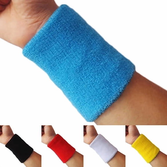 SPRING PARK 1x Sports Wrist Sweatbands Unisex Wristband Band Tennis Squash Badminton Gym