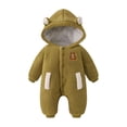 thumbnail image 2 of bbymog Baby Girl Winter Clothes Warm Fleece Hooded Baby Bear Onesie Boys Girls Fashion Long Sleeve Baby Snowsuit 3-24 Months Green 66, 2 of 4