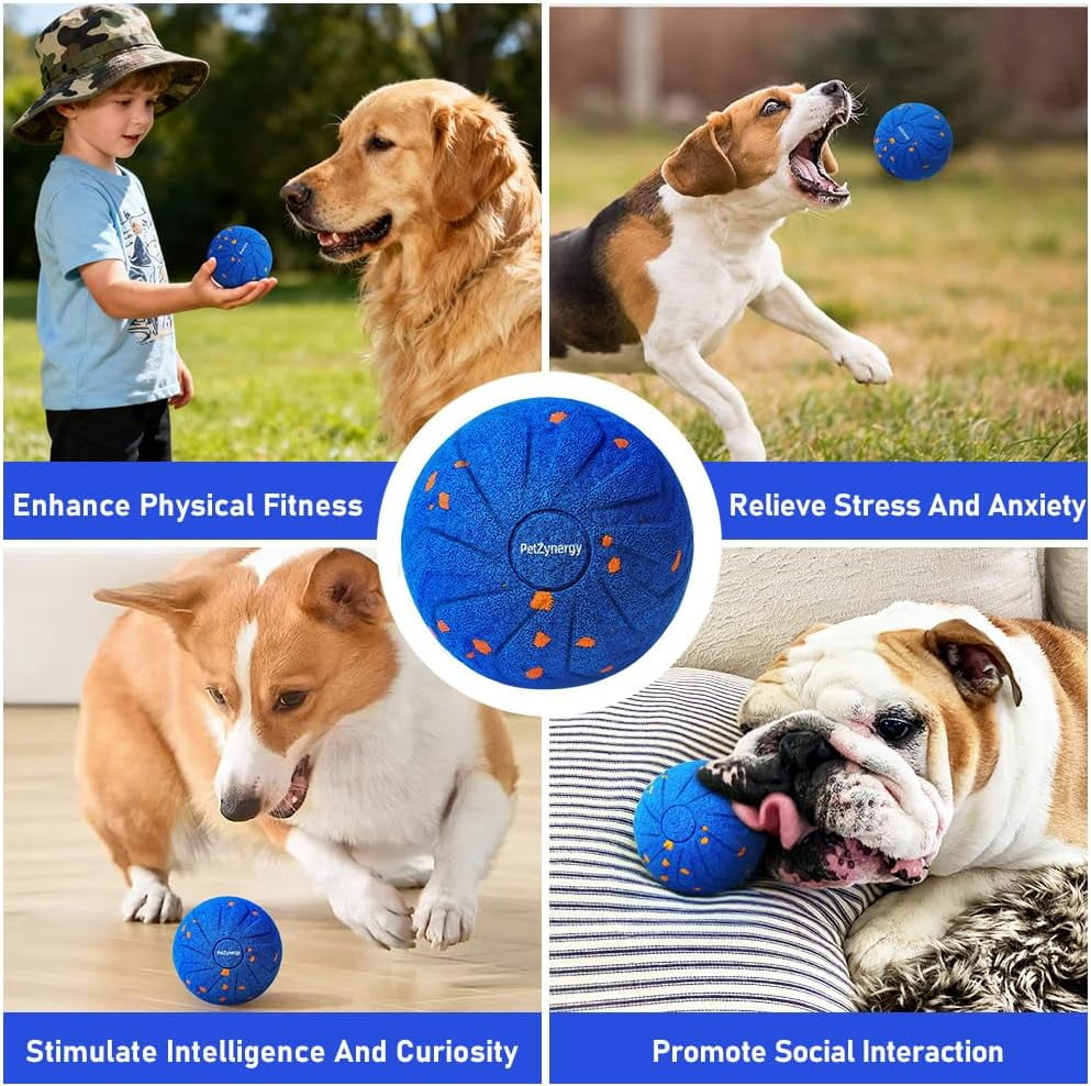 SONGAUN Smart Interactive Dog Toys, Dog Balls, Automatic Active Rolling Balls, Interactive Dog Toys, Rechargeable, Dust And Waterproof, Automatic Moving Toys for Puppy/Small/Medium/Large Dogs(Blue)