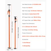 Cabinet Jack Support Pole 4-Pack Adjustable 49.2-114.6 Inch Telescopic Quick Support Rod Set with 198 lbs Capacity for Cabinet Installation Drywall Lifting Cargo Support Construction Use Tool