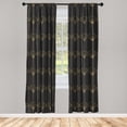 thumbnail image 3 of Ambesonne Art Deco Curtains, Black Simple Vintage Motif, Pair of 28"x63", Black and Sand Brown, 3 of 5