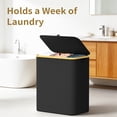 thumbnail image 5 of Laundry Basket With Lid, 3 Compartment Laundry Hamper With Removable Bags, 145L Clothes Organizer For Bedroom, Bathroom, Dirty Clothes Basket, Large Foldable Laundry Hamper, 5 of 6