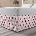thumbnail image 1 of Valentine`s Day Bed Skirt, Cartoon Hearts with Arrows Love Passion and Romance Pattern, Elastic Bedskirt Dust Ruffle Wrap Around for Bedding Decor, 4 Sizes, Dark Coral Brown White, by Ambesonne, 1 of 2