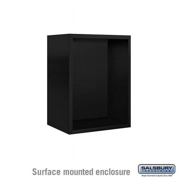 Salsbury Industries  32.25 x 24.625 x 17.5 in. Surface Mounted Enclosure Mailbox for 3706 Single Column Unit, Black