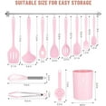 thumbnail image 2 of Pink Kitchen Utensil Set-12 Pieces (Dishwasher Safe) Silicone Cooking Utensils Set Non-Stick 392°F Heat Resistant Spatula Set,Best Kitchen Tools with Holder, 2 of 8