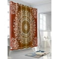 thumbnail image 3 of Shower Curtain Orange Boho Bathroom Curtains with Hooks, Waterproof Fabric Gorgeous Bohemian Flower Bath Shower Curtains Set for Bathroom Bathtubs Decor 72x72 Inch, 3 of 8