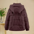 thumbnail image 4 of HBGVBA Winter Coats for Women, Women's Down Jackets Solid Color Zip Up Hooded Cotton Coat with Pockets Casual Warm Winter Clothing, 4 of 4