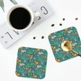 thumbnail image 4 of Zufioo Jungle Animals Print Leather Coaster Set, Decorative PVC Coasters 4-pack - Scald and Stain-resistant, Suitable for Home, Cafes, Restaurants-Square, 4 of 6