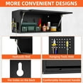 thumbnail image 6 of Metal Garage Wall Cabinet, Floating Garage Tool Cabinets with Up-Flip Door,13.8''H Hanging Wall Mounted Storage Cabinet for Garage, Warehouse, Workshop, RV, Black, 6 of 18