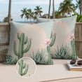 thumbnail image 2 of Summer Cactus Outdoor Pillow Covers Pack of 2 Pink Flower Tropical Plants Sunset Watercolor Waterproof Throw Pillow Covers Decorative Cushion Cases for Patio Garden Tent Balcony Couch 26x26 inch, 2 of 9