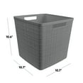 thumbnail image 2 of Curver Set of 4 Jute Basket Cube Durable Resin Organization and Storage Basket Bin, Grey, 2 of 10