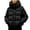 Black, variant on Parkas for Womens Fashion Shirts Winter Padded Coat Warm Thickened Oversized Jacket Solid Outerwear Soft Zipper Coat Hood with Pockets Ladies Winter Parkas Black XL