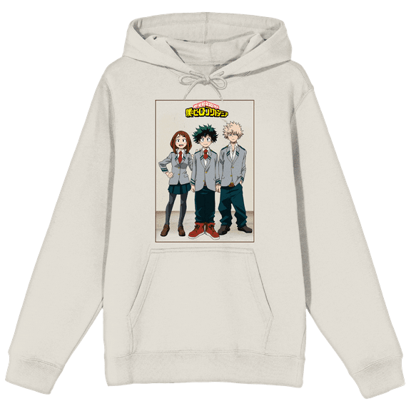 My Hero Academia: Season 1 Izuku Midoriya, Ochaco Uraraka, Katsuki Bakugo Adult Sand Hoodie-3XL