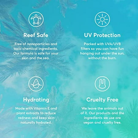 SPF 30 Reef Safe Mineral Spray Sport Sunscreen - Water Resistant Zinc Sunblock Free of Oxybenzone, Octocrylene & Octinoxate - Coral Reef Friendly UVA/UVB Broad Spectrum Sunscreen & Protector (6oz)