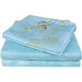 thumbnail image 1 of TRAHOO-Blue Floral Print Sheet Set Queen, 4 Piece Brushed Microfiber Sheets Extra Deep Pocket, Ultra Soft Bedding Sheets, 1 of 4