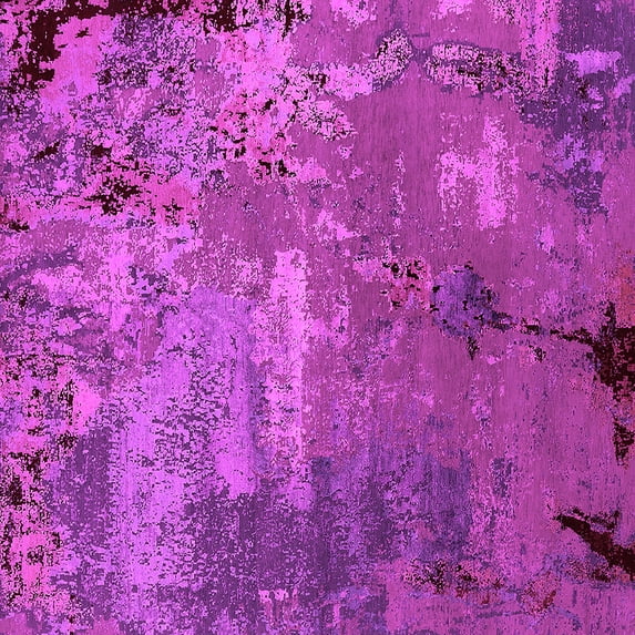 Ahgly Company Indoor Square Oriental Pink Industrial Area Rugs, 3' Square