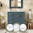 thumbnail image 5 of 30" Solid Wood Modern Freestanding Vanity Cabinet, Modern Bathroom Cabinet with Ceramic Sink, Freestanding Vanity with Storage for Bathroom, Blue, 5 of 8