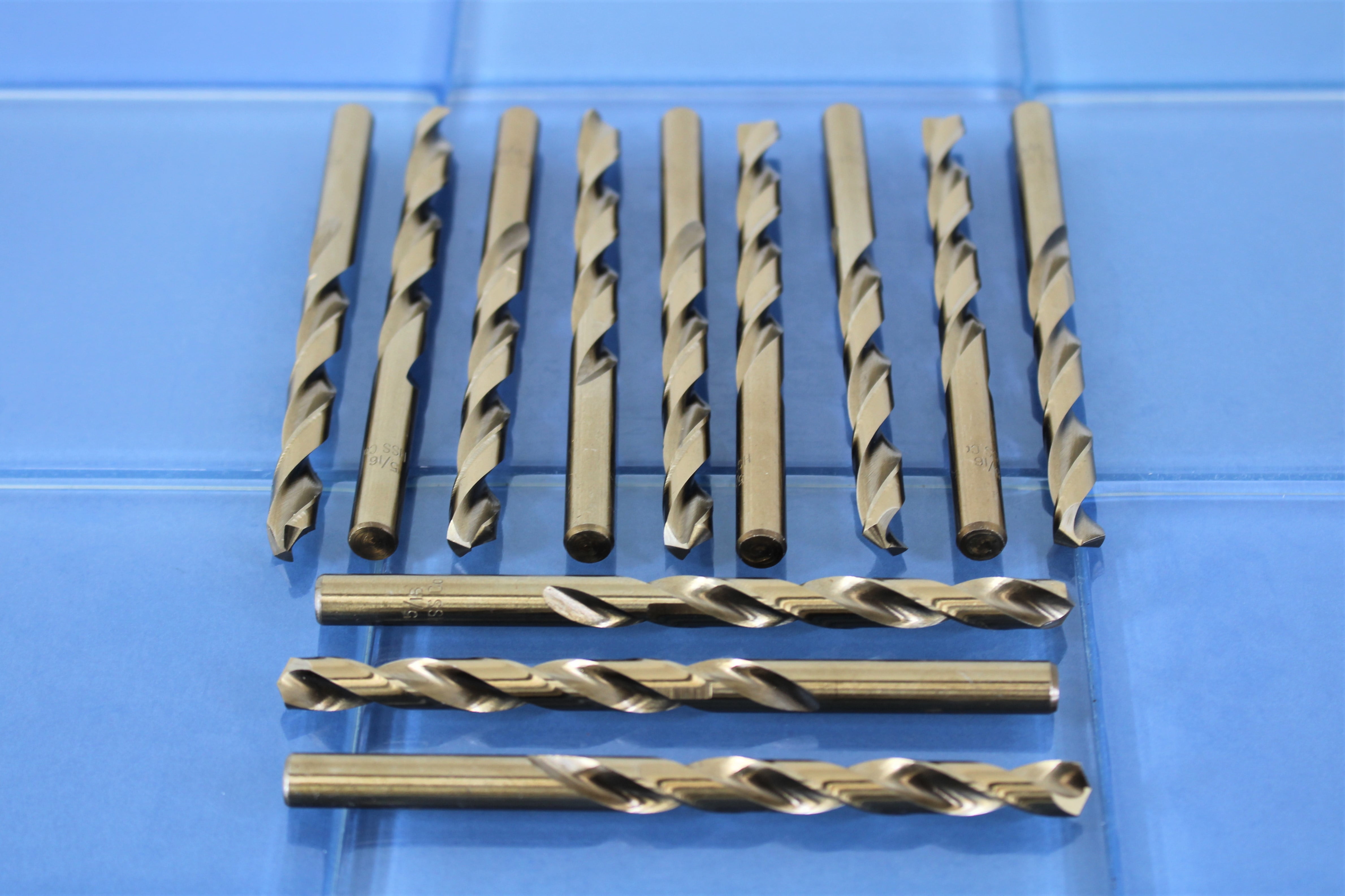 TEMO 12 pc 5/16 Inch Cobalt 135 Degree Jobber Drill Bit 6 Inch Length