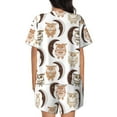 thumbnail image 4 of Womens Pajama Sets With Pocket, Crescent Moon and Owl Lounge Sets Short Sleeve Sleepwear PJ Sets for Women, 4 of 6