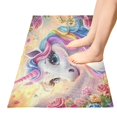 thumbnail image 5 of Haosy Colorful Cute Unicorn and Flower Bathroom Rugs Non Slip Absorbent Soft Plush Quick Dry Bath Mat, 39"x20", 5 of 8