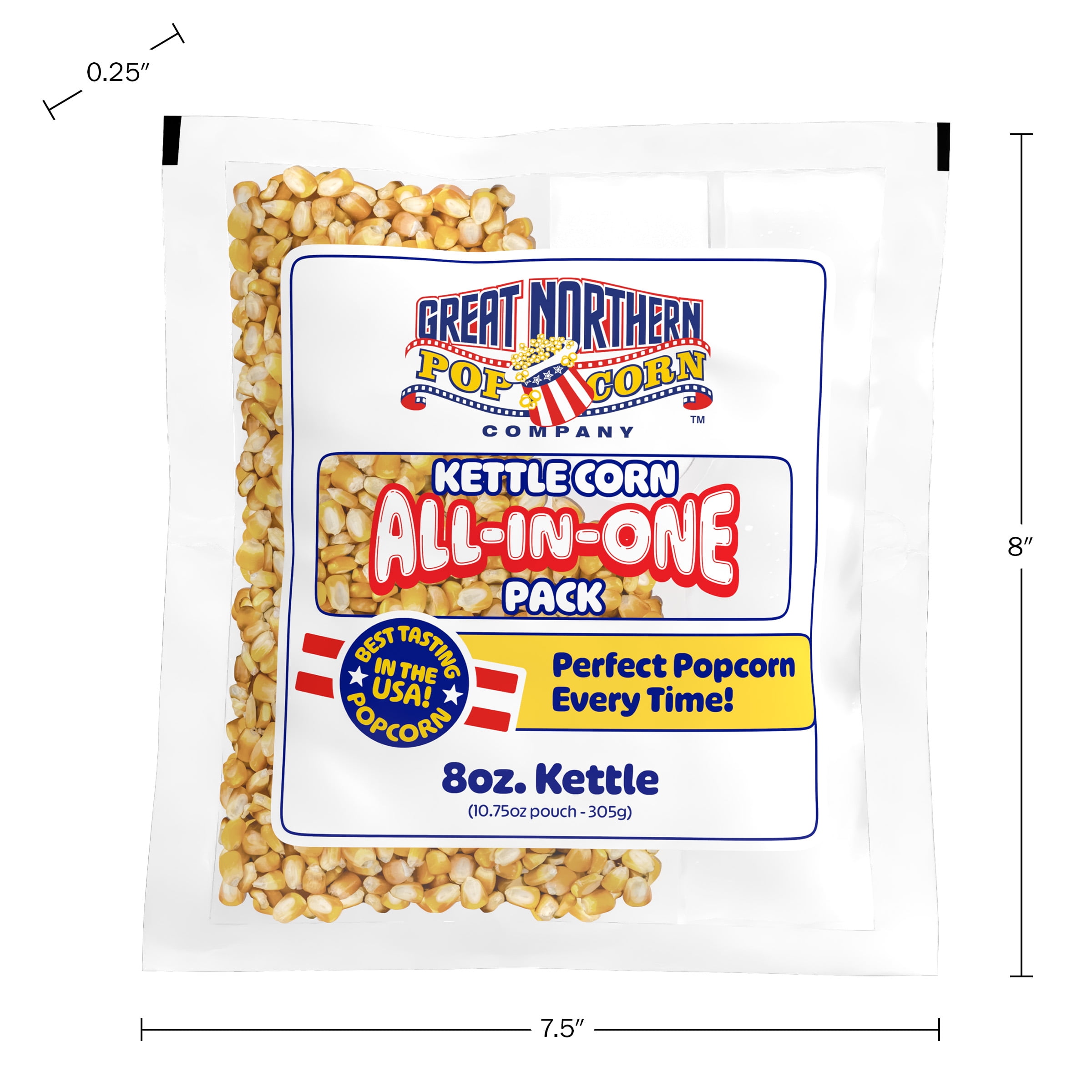 Great Northern Popcorn 8oz Kettle Corn Popcorn Machine Popcorn Packs 24-PK